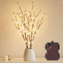 Fudios Lighted Branches with Timer 70 LED Fairy Lights 18in Battery Operated, Willow Branches with Lights for Vase Christmas Holiday Home Decor