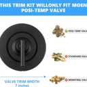 T2901BL Shower Handle Compatible with Moen Gibson Posi-Temp Valve Trim Kit, Matte Black Shower Compatible with Moen Gibson Posi-Temp Shower/Tub 2510/2520/2570/2590 Pressure balanced Valves