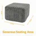 Asuprui Square Pouf Ottoman Footrest for Couch Sofa Gray Footstool 20x14In | Footstool Ottoman,Stuffed Pouf Ottoman,All-One Foam Filler, Footrest,Beanbag Chair,Floor Pouf for Living Room Wedding Bedroom