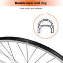 Hiland 26" 27.5" 29" x 1.75" Alloy Bike Rim for 1.75 to 2.215 Inch Tire, Front & Back MTB Wheelset for Dis Brake with 7 Speed Freewheel, Bolt On Axle, Bicycle Accessories for Adult Bikes