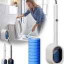 Disposable Toilet Bowl Cleaner Wand, Toilet Scrubber Kit with Self-Cleaning Disposable Pads – No Pre-Rinse (White+8Pcs Brush Heads)