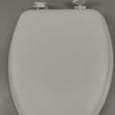Mayfair Padded Toilet Seat, Cushioned Soft Vinyl over Wood Core Seat, Secure Hinges, Easy Clean, Made in USA, Elongated, White
