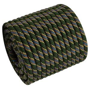 Double Braided Arborist Rope - 1/ 2 Inch x 100 Feet Polyester Rope - High Strength Climbing Rope for Tree Work, Halyard, Sailing (ArmyGreen/ Blue, 1/ 2 Inch x 100 ft)