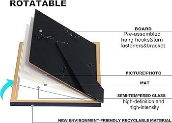 VIOLABBEY 11x14 Picture Frame Set of 2, Black Frames for 8x10 Photos with Mat or 11 x 14 without Mat,Gallery Wall Frame