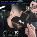 8 x Barber Enhancement Card Hairline Stencil with Right Angle & Long Straight Edges Haircut Template with Extra Guide Lines Reusable Tool for Line-Ups, Fades & Edge-Ups (Black)