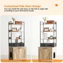 Dwanton Litter Box Enclosure with 3 Storage Shelves and 2 Drawers, 2-in-1 Hidden Cat Litter Box Enclosure Furniture with Shelf, Reversible Entrance, Washable Drawers, 61.8-Inch, Greige