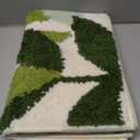 Tiita Indoor Doormat, Front Back Door Mat, Machine Washable Soft Bathroom Floor Mat for Entrance, 18x20 Inch Bathroom Rugs, Green Leaves