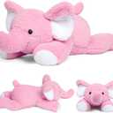 5lbs 24 in Elephant Weighted Stuffed Animals, Weighted Stuffed Animal,Plushies Gifts for Kids and Adults(Pink)