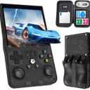 R36Max Handheld Game Console, Portable Mini Retro Handheld Game Console, 4.0 Inch IPS Video Gaming Console with 64GB TF Card Over 18000+ Pre-Installed Retro Games, 4000mAh Battery (New Black)