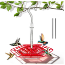 Hummingbird Feeders for Outdoors Hanging with 30 Feeding Ports Saucer Humming Bird Feeder with Integrated Ant Moat Bee-Proof Leak-Proof No Drip, Easy Cleaning and Refill