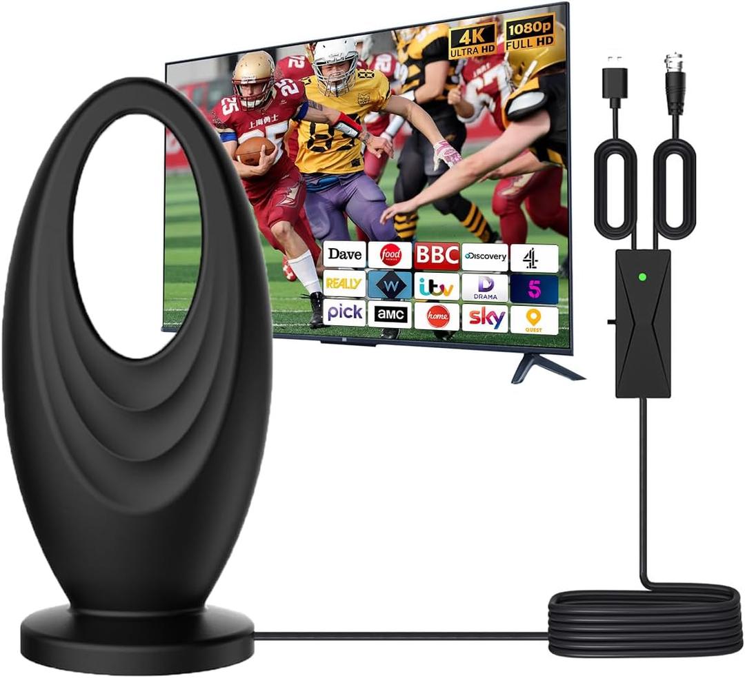 2025 TV Antenna Indoor/Outdoor VHF UHF Digital Antenna for Smart TV,Waterproof 2000 Miles for Local Channels with Amplifier 360 Receiving Support 4K 1080p HDTVs-16ft Long Cable