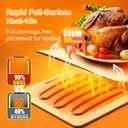 Extra Large Warming Mat for Food, (42"x15") Food Warming Mat with Countertop Insulation Pad, 6 Level Temperature & 6 Hours Timer, Silicone Food Heating Pad, Warming Trays for Buffets Party, Beige