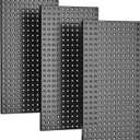 EVERHANGER Metal Pegboard Panels 24" x 12", Heavy Duty Steel Peg Boards for Garage, Pegboard Wall Organizer for Tool Storage and Organization, Black, 3 Pack