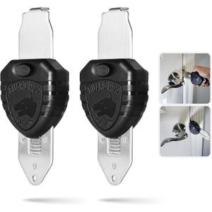 Guard Dog Security Blocklock Portable Door Lock, Hotel Door Locks for Travelers Security, Tough, Durable, Apartment Door Security, Home Security, Travel Essentials, Easy to Use (Black 2 Pack)