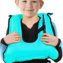 Inflatable Snorkel Vest for Kids, Portable Snorkeling Jackets for 50-110 lbs Boys & Girls (Blue)