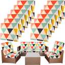 Newwiee 12 Pcs Patio Cushion Covers Outdoor Stretch Sofa Couch Cover Replacement Couch Slipcover Sofa Seat Chair Porch Patio Furniture Protector, Flexibility Washable(Multicolor, Geometric)