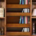 CroBlissful 4 Set Wooden DVD Storage Box DVD Storage Shelf Holder Solid Wood Cassette Tape Display Organizer with Carrying Handle for CD, Movie Cases, Each Organizer Can Store up to 26 Boxes (Brown)