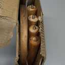 Wesketch Round Solid Wooden Step Stool, Indoor Plant Stand, Wood Legs Detachable for Plant Stand, Stable 9.3” Tall Flower Holder for Heavy Pots, Gardening Display for Decor Living Room Patio Walnut