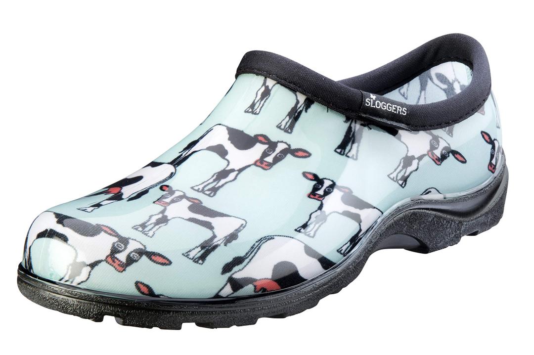 Sloggers Women's Waterproof Rain and Garden Shoe with Comfort Insole, Cow-abella Mint, Size 8