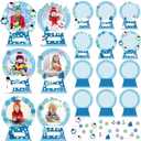 Soaoo 30 Sets Snow Picture Frame Craft for Kids Christmas Winter Magnet DIY Photo Frames Fun Snow Globe DIY Snowman Snowflake Crafts for Winter Christmas Classroom Toddlers Holiday Party Activities