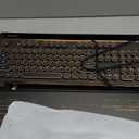 GLENCREAG RK104 Retro Mechanical Keyboard, Wired Full-Size 104 Keys with Typewriter Round Keycaps, Wooden Grain, N-Key Rollover, Green Linear Switches, Ideal for Retro Lovers