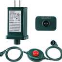 Meonum 29V 18W LED Power Supply with Foot Switch, Transformer Replacement Class 2 Power Supply, 9 Modes Low Voltage Transformer US Plug for Christmas Tree Light & LED String Lights (Green)