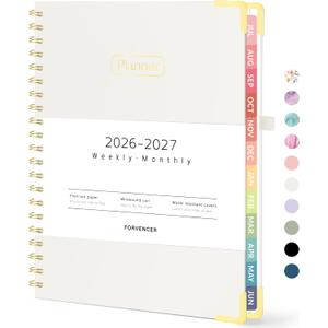 Forvencer Academic Planner 2026-2027, Hardcover Calendar Planner Weekly & Monthly, July 2026 - June 2027, 8.5" x 11", Daily Agenda with Tabs, College School Organizer for Student Teacher, Beige