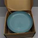 12 Pcs Unbreakable Deep Dinner Plates Set, 10 inch Reusable Plastic Wheat Straw Plates, Microwave and Dishwasher Safe Plate for Kitchen, Lightweight Plate for Dessert, BPA Free, Dark Green