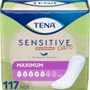 Tena Incontinence Pads, Bladder Control & Postpartum for Women, Maximum Absorbency, Long, Sensitive Care - 117 Count