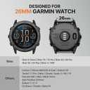 Bandletic Compatible with Garmin Fenix 8 51mm 7X 6X Pro 5X Watch Band - 26mm Quick Fit Rugged Nylon Replacement Band for Fenix 5X Plus/3/3 HR/Instinct 2X 3 50mm /Enduro/Quatix/Tactix/Epix Pro 2 51mm
