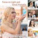 3 x Small Compact Mirror with Light, 1X/3X Magnification Travel Makeup Mirror, 3 Color, Dimmable Up, 3.14 inch Pocket Mirror, Folding, 2-Sided, Round Quicksand Mini MirrorBlue