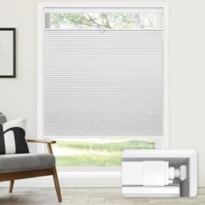 LazBlinds No Drill Cordless Cellular Shades, 29.5" W x 72" H, White | Top Down Bottom Up (TDBU) Honeycomb Shades for Home, Blackout Light Blocking Thermal Insulation Blinds for Windows