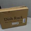 SNTD Dish Drying Rack - Space-Saving Dish Rack for Kitchen Counter, Stainless Steel Dish Drainer with Utensil Holder and Drainboard, 11" W x 15" L (Black)