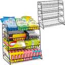 Candy Display Rack 2 Pack, Snack Display for Counter, Snack Organizer for Countertop, Metal Shelf Chip Rack Display Stand Chip Bag Holder, Concession Stand Retail Display