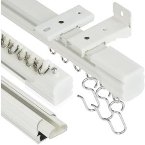 Ceiling Curtain Track, 3ft-9ft Aluminum Ceiling Curtain Track Set, Heavy Duty Curtain Rails Wall Mount Track Curtains System Room Divider (3PCS)