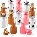 Mini Farm Animal Bubble Wands Toy Gifts for Kids - (Pack of 12) 3-Inch Barnyard Bubble Bottles, Assorted Animals for Giveaways, Prizes, Birthday Party Favors for Kids, Baby Showers, Goody Bag Toys