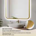 40"x30" Arched LED Bathroom Mirror, Wall Mounted Backlit Mirror with Lights Fog Free Lighted Framed Mirror Smart Anti-Fog 3 Color Temperatures Adjustable Brightness Gold