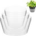 Hoolerry Plastic Plant Saucer Clear Deep Drip Tray Thickened Clear Plant Saucers Trays for Pots Deep Drip Trays for Home Garden Indoor and Outdoor Potted(15 Pcs,4, 6, 8 Inch)