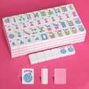 1.2American Mahjong Tile Set, 166 Mahjong Game Set with Pink Color (Tiles Only, No Racks and Other Accessories)