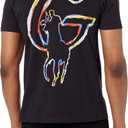 Unisex-Adult Standard Multi Colored Painted Tee (Black, XXL)