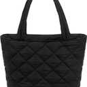 CAMTOP Lunch Box for Women Girls Insulated Cute Lunch Tote Bag Lunchbox Cooler Bag for Work Travel Picnic (Quilted-Black)