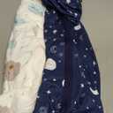 Newborn Sleep Sack Baby Swaddle,3-6 Months,3-Way Adjustable Wearable Blanket,100% Rayon Cotton Swaddling Sleeping Bag TOG 0.5 Clouds & Starry Sky