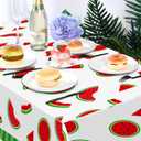2-Pack Watermelon Tablecloths 51x87 Inch Watermelon Party Tablecloths Disposable Plastic Table Covers Melon Table Cloth Melon Tablecloth for Summer one in A Melon Party Decorations