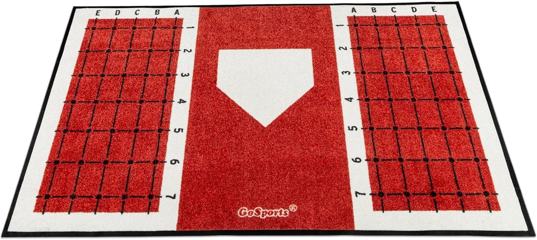 GoSports Baseball and Softball Hitting Mat with Batting Stance Alignment Guide - 6 x 4 ft