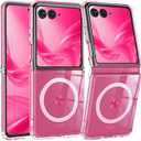 FNTCASE for Motorola Razr 2025/2024 Case: Magnetic for Moto Razr 2025/2024 Case Clear Military Grade Drop Protection Anti Yellowing Cell Phone Cover - Rugged Shockproof Protective Bumper Transparent