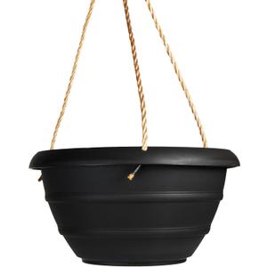 The HC Companies 12 Inch Marina Hanging Basket, Black