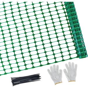 PotatoLife Plastic Mesh Fence Safety Fence, Extra Strength 4'x100' Roll with 100 Zip Ties, Resuable Temporary Netting for Garden Fencing, Construction, Snow Fencing, Animal Barrier, Poultry, Deer, Dog