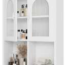 CJL Bathroom Wall Cabinet with Fluted Door, 23.6'' x 29.5'' Medicine Cabinet, Over The Toilet Storage Cabinet, White