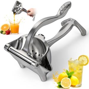 Heavy Duty Manual Fruit Juicer Press, 2026 Upgrade Lemon Juicer Hand Press with Large Capacity, Ergonomic Grip, Detachable Aluminum Alloy Juice Extractor, Orange Citrus Pomegranate Grapefruit