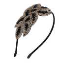Sibba 1920s Headbands for Women Head Bands Accessories Crystal Bridal Wedding Black Headpiece 20s Rhinestone Flapper Vintage Hair Valentines Accessory for Girls Costume Prom Party Retro (Black Gold)